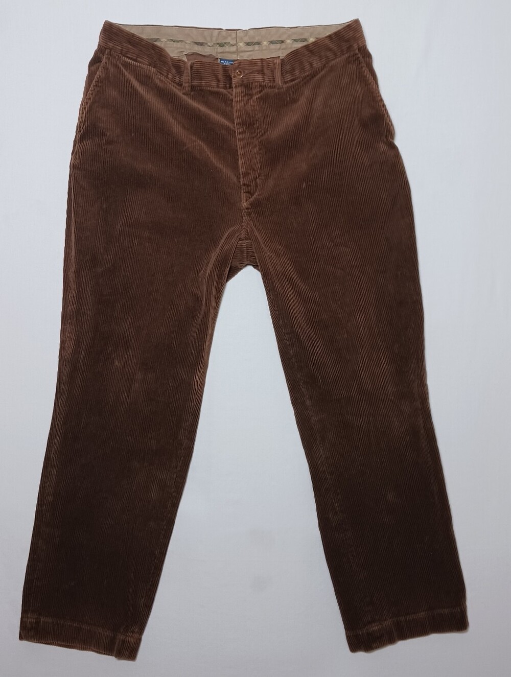 Vintage Polo Ralph Lauren Mens Flat Front Corduroy Pants 38X30 Brown